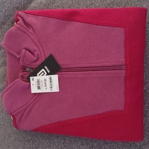 sweatshirt, large size, super soft posh berry color. with zipper,casual.